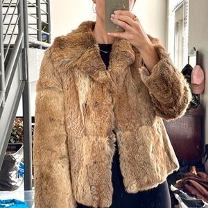 Luxurious vintage rabbit Fur Women's Jacket